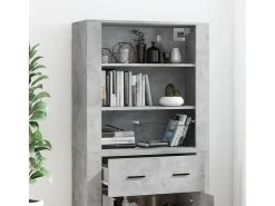 Aparador alto Gris hormigón Madera de ingeniería