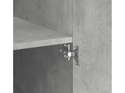 Aparador alto gris hormigón 80x42,5x185 cm madera de ingeniería