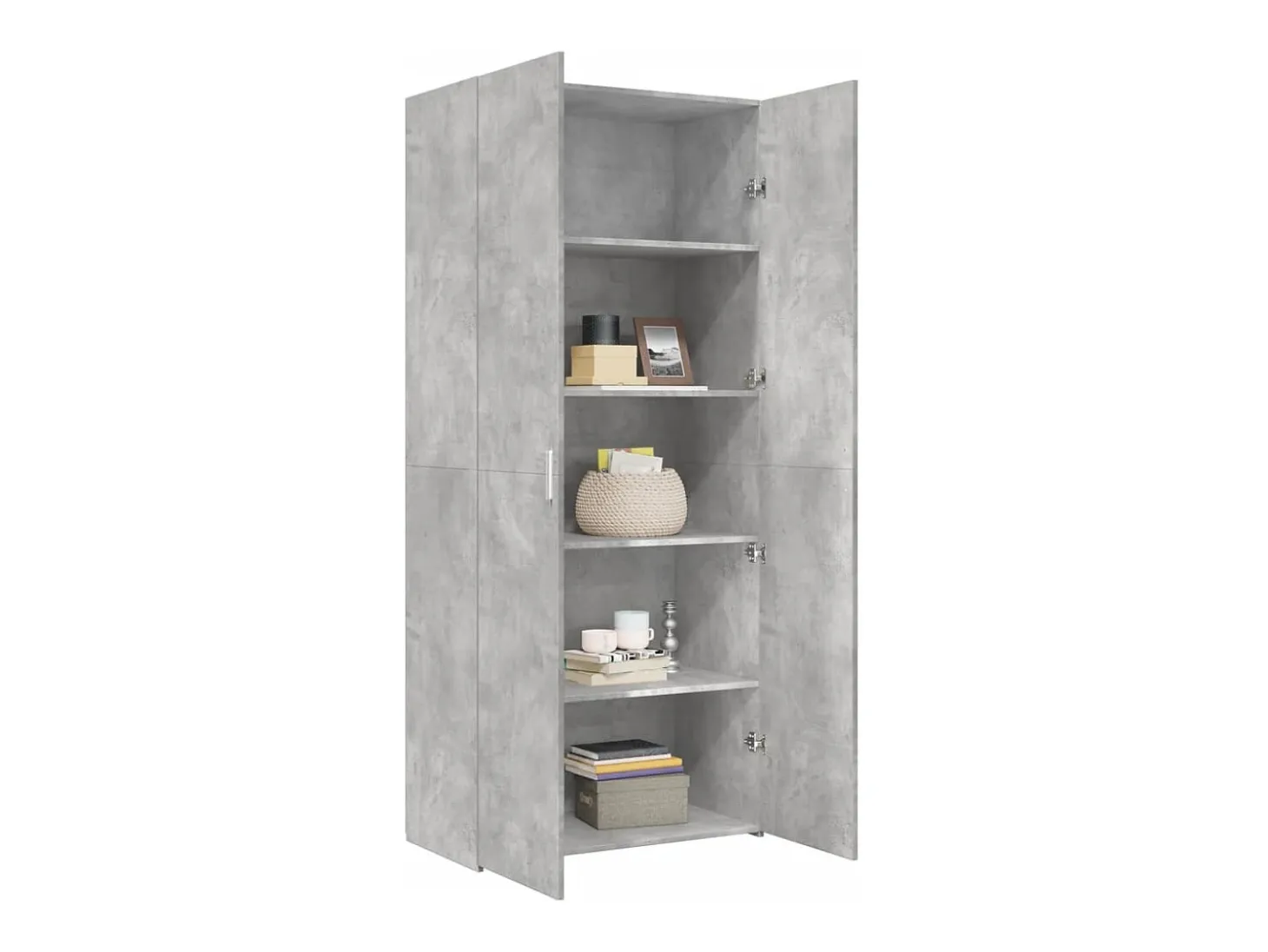 Aparador alto gris hormigón 80x42,5x185 cm madera de ingeniería
