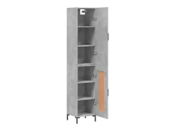 Aparador alto Gris hormigón 34,5x34x180 cm Madera de ingeniería