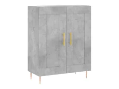 Aparador alto Gris hormigón 69,5x34x180 cm Madera de ingeniería