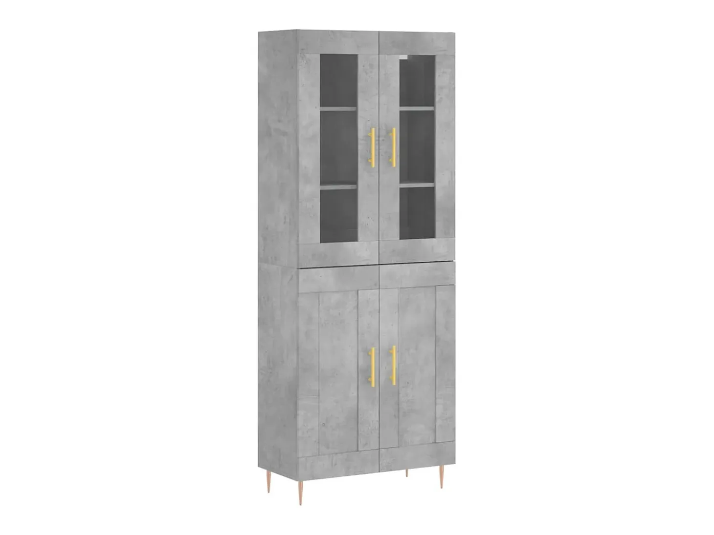 Aparador alto Gris hormigón 69,5x34x180 cm Madera de ingeniería