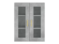 Aparador alto Gris hormigón 69,5x34x180 cm Madera de ingeniería