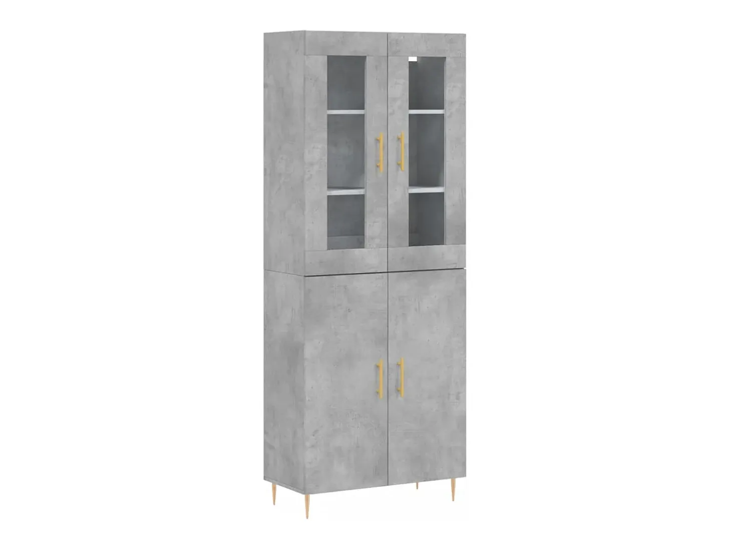Aparador alto Gris hormigón 69,5x34x180 cm Madera de ingeniería