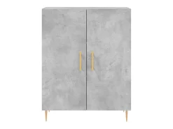 Aparador alto Gris hormigón 69,5x34x180 cm Madera de ingeniería