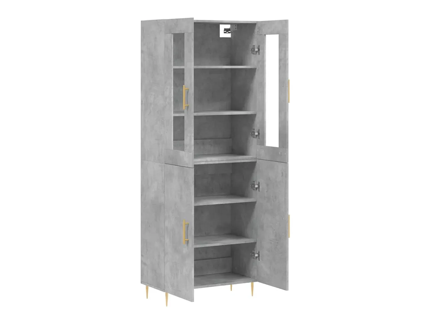 Aparador alto Gris hormigón 69,5x34x180 cm Madera de ingeniería