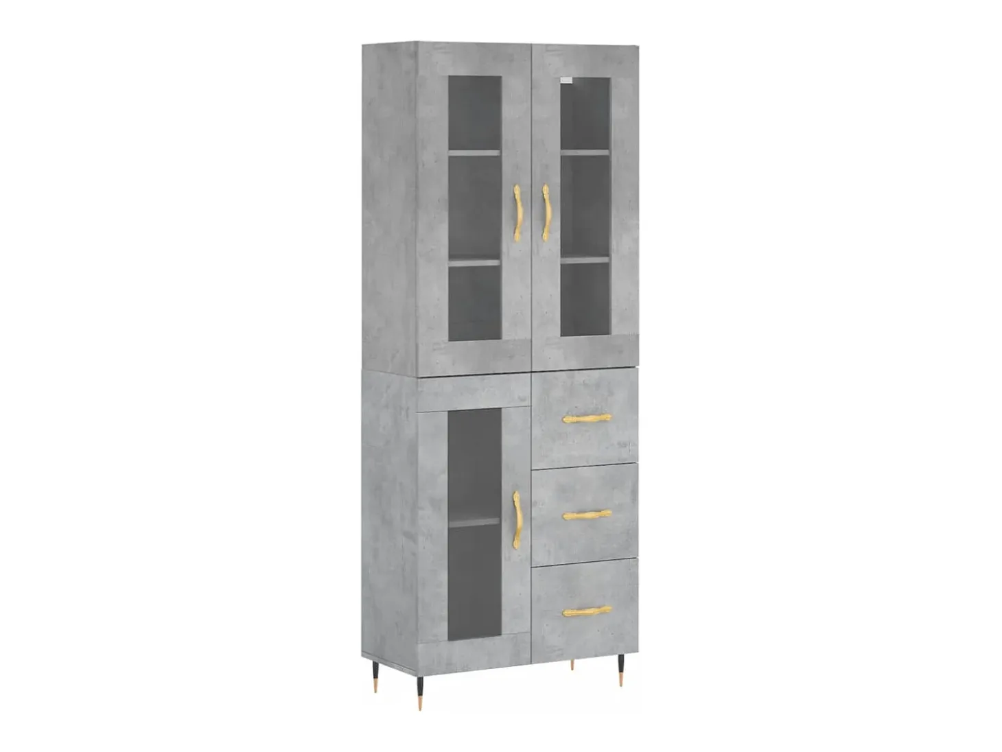 Aparador alto Gris hormigón 69,5x34x180 cm Madera de ingeniería