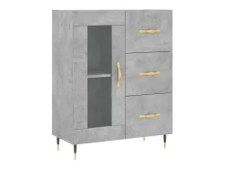 Aparador alto Gris hormigón 69,5x34x180 cm Madera de ingeniería