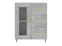 Aparador alto Gris hormigón 69,5x34x180 cm Madera de ingeniería