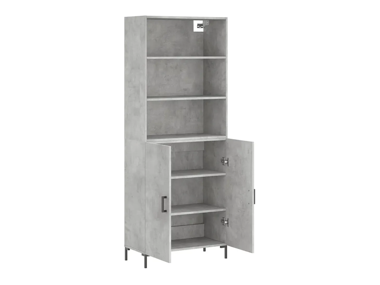 Aparador alto Gris hormigón 69,5x34x180 cm Madera de ingeniería