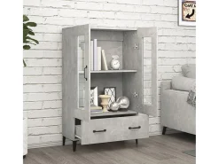 Aparador alto Gris hormigón 70x31x115 cm Madera de ingeniería