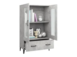 Aparador alto Gris hormigón 70x31x115 cm Madera de ingeniería
