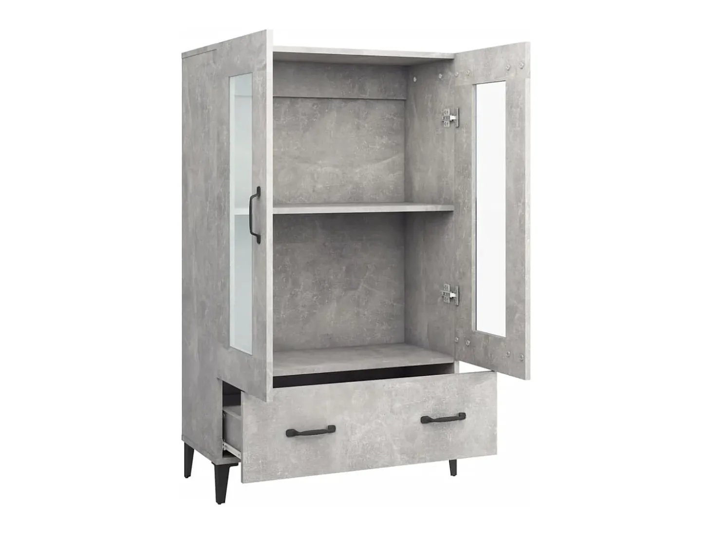 Aparador alto Gris hormigón 70x31x115 cm Madera de ingeniería
