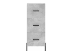 Aparador alto Gris hormigón 34,5x34x180 cm Madera de ingeniería