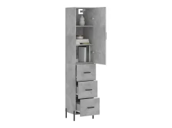 Aparador alto Gris hormigón 34,5x34x180 cm Madera de ingeniería