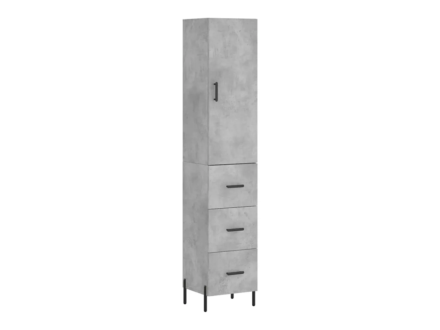 Aparador alto Gris hormigón 34,5x34x180 cm Madera de ingeniería