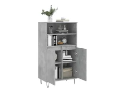 Aparador alto Gris hormigón 60x36x110 cm Madera de ingeniería