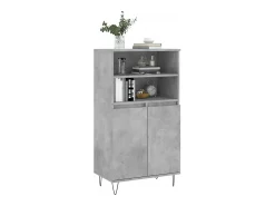 Aparador alto Gris hormigón 60x36x110 cm Madera de ingeniería