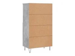 Aparador alto Gris hormigón 60x36x110 cm Madera de ingeniería