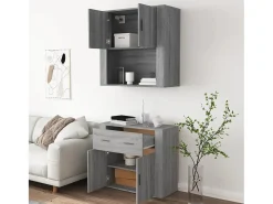 Aparador alto gris Sonoma de madera de ingeniería