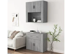 Aparador alto gris Sonoma de madera de ingeniería