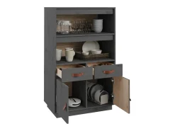 Aparador alto Gris 67x40x108,5 cm Madera maciza de pino