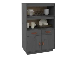 Aparador alto Gris 67x40x108,5 cm Madera maciza de pino