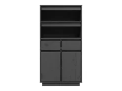 Aparador alto Gris 60x40x116,5 cm Madera maciza de pino