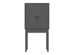 Aparador alto Gris 60x40x120 cm Madera maciza de pino