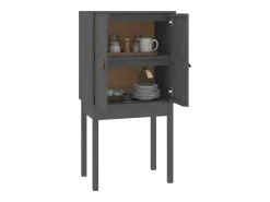 Aparador alto Gris 60x40x120 cm Madera maciza de pino