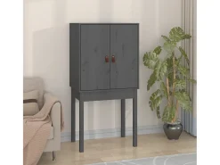 Aparador alto Gris 60x40x120 cm Madera maciza de pino