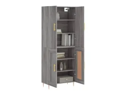 Aparador alto madera contrachapada gris sonoma 69,5x34x180 cm ES11332