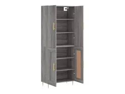 Aparador alto madera contrachapada gris sonoma 69,5x34x180 cm ES11332