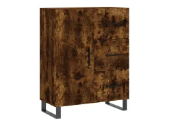 Aparador alto madera contrachapada roble ahumado 69,5x34x180 cm