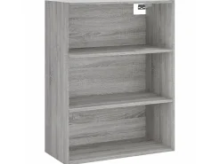Aparador alto madera contrachapada gris sonoma 69,5x34x180 cm ES40629