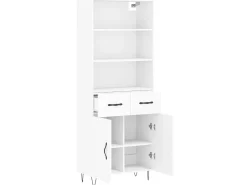 Aparador alto madera contrachapada blanco 69,5x34x180 cm ES20600
