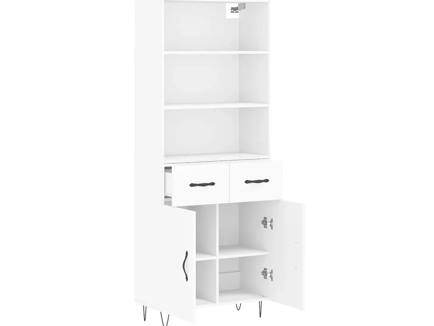 Aparador alto madera contrachapada blanco 69,5x34x180 cm ES20600