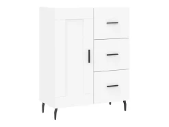 Aparador alto madera contrachapada blanco 69,5x34x180 cm