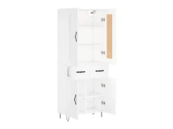 Aparador alto madera contrachapada blanco 69,5x34x180 cm ES64185