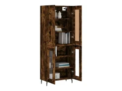 Aparador alto madera contrachapada roble ahumado 69,5x34x180 cm