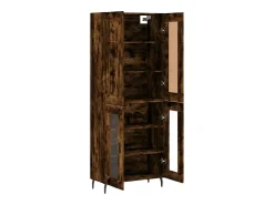 Aparador alto madera contrachapada roble ahumado 69,5x34x180 cm