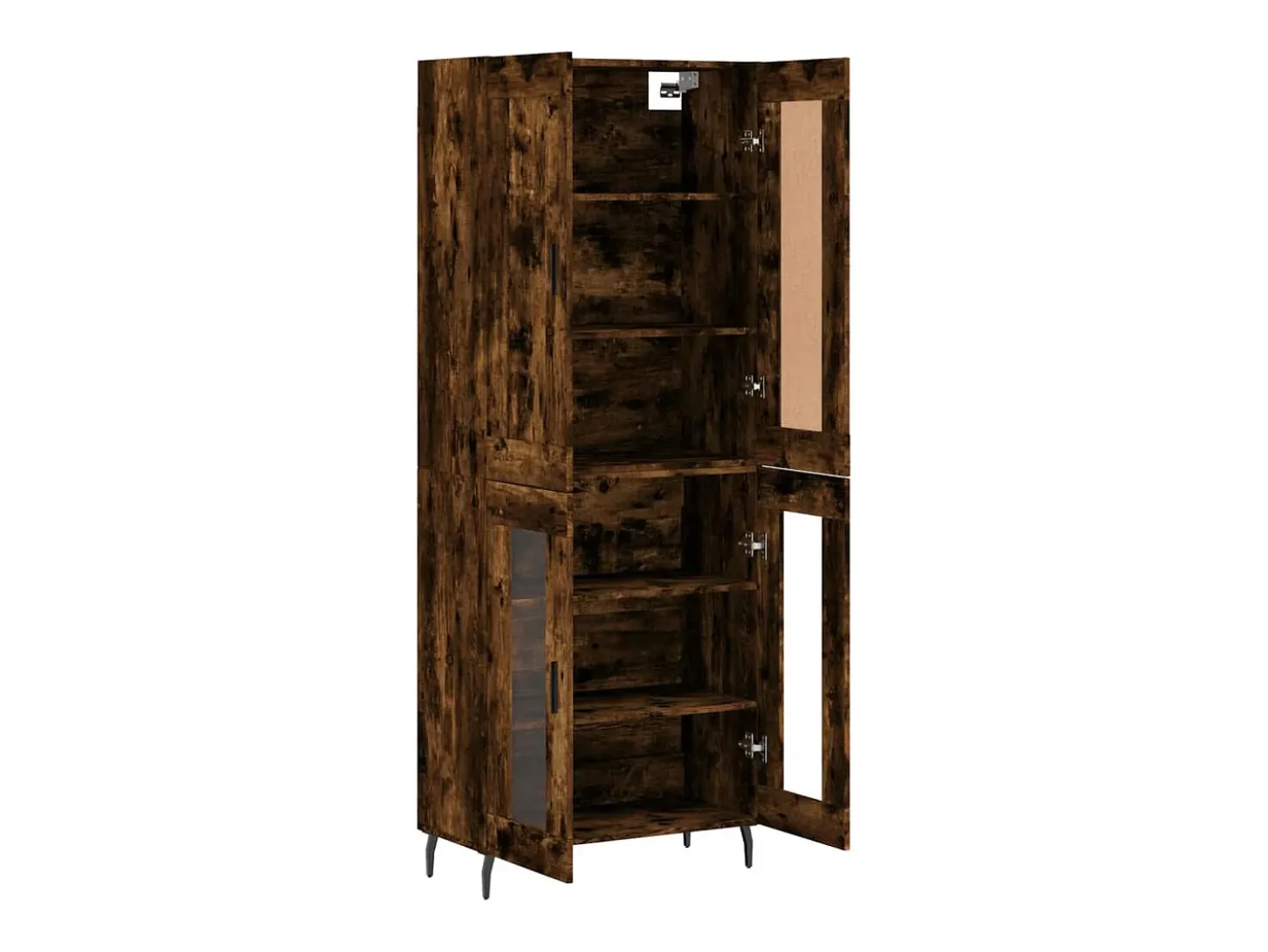 Aparador alto madera contrachapada roble ahumado 69,5x34x180 cm