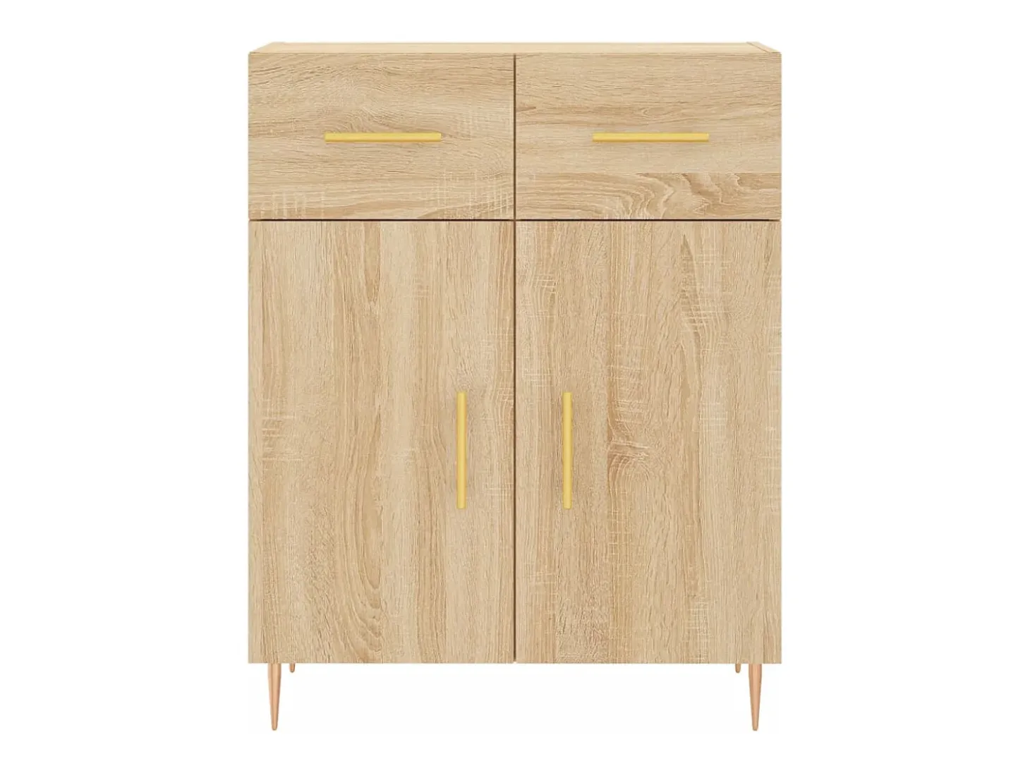 Aparador alto madera contrachapada color roble 69,5x34x180 cm