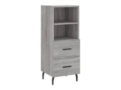 Aparador alto madera contrachapada gris Sonoma 34,5x34x180 cm ES14689