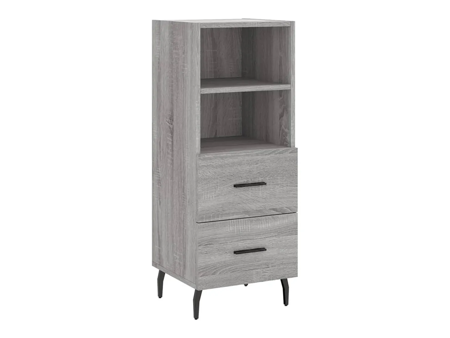 Aparador alto madera contrachapada gris Sonoma 34,5x34x180 cm ES14689