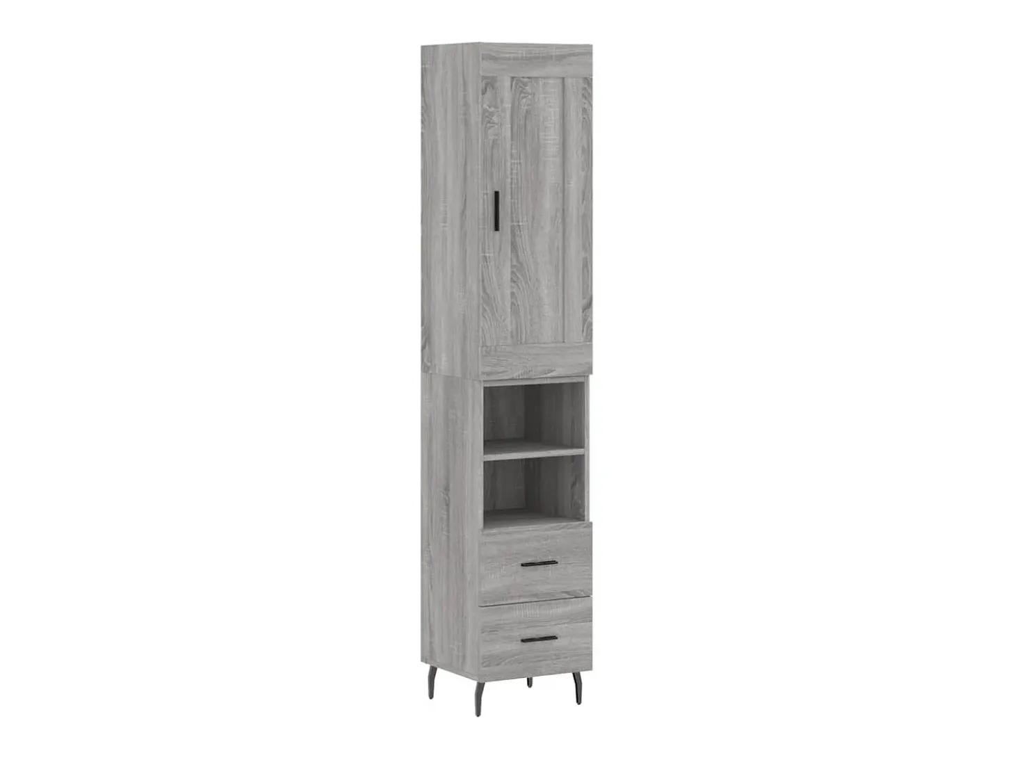 Aparador alto madera contrachapada gris Sonoma 34,5x34x180 cm ES14689