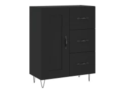 Aparador alto madera contrachapada negro 69,5x34x180 cm