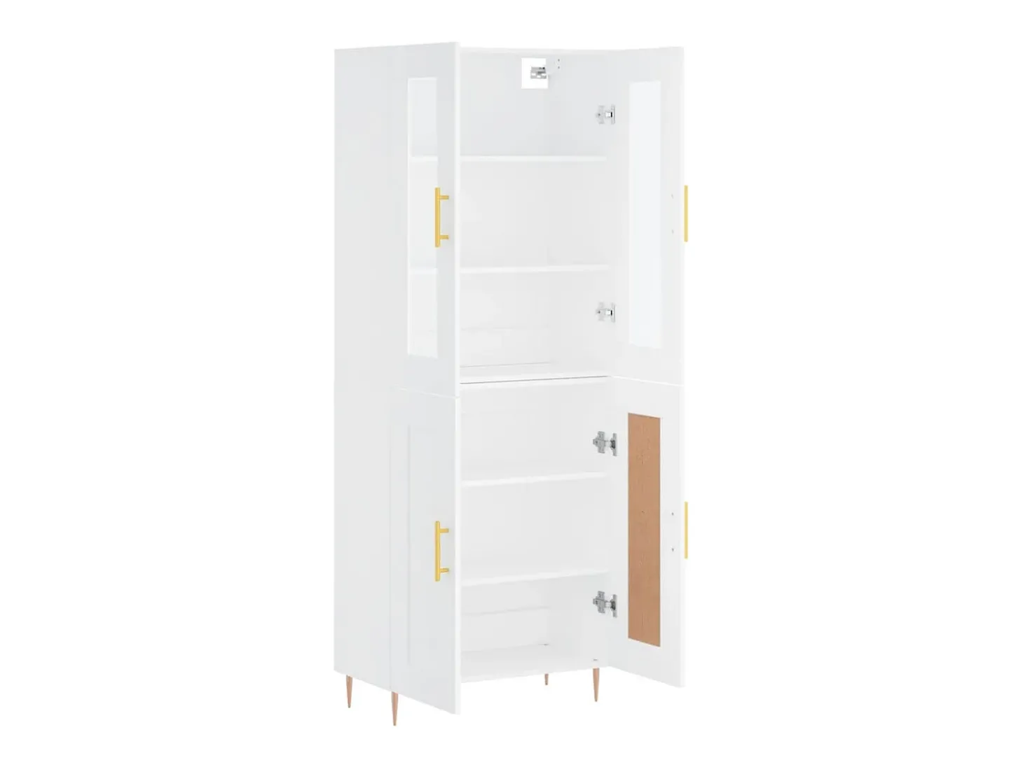Aparador alto madera contrachapada blanco 69,5x34x180 cm