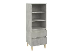 Aparador alto madera contrachapada gris hormigón 40x36x110 cm ES54305
