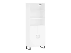 Aparador alto madera contrachapada blanco 69,5x34x180 cm